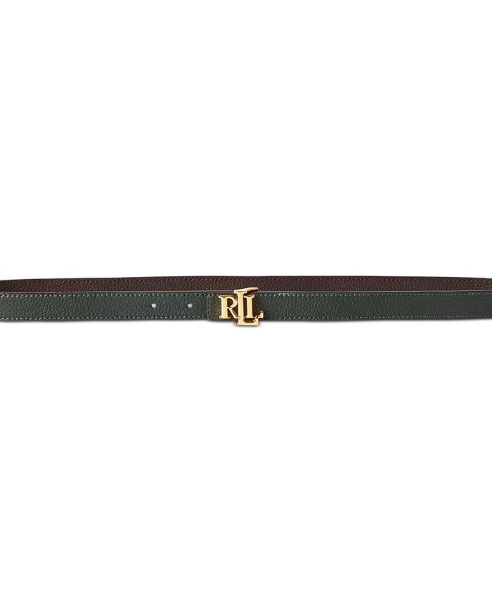 Lauren Ralph Lauren Reversible Pebbled Leather Belt - Macy's