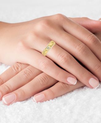 Cubic Zirconia Evil Eye Statement Ring in 14k Gold-Plated Sterling Silver