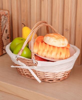 Oval Willow Basket with Double Drop Down Handles