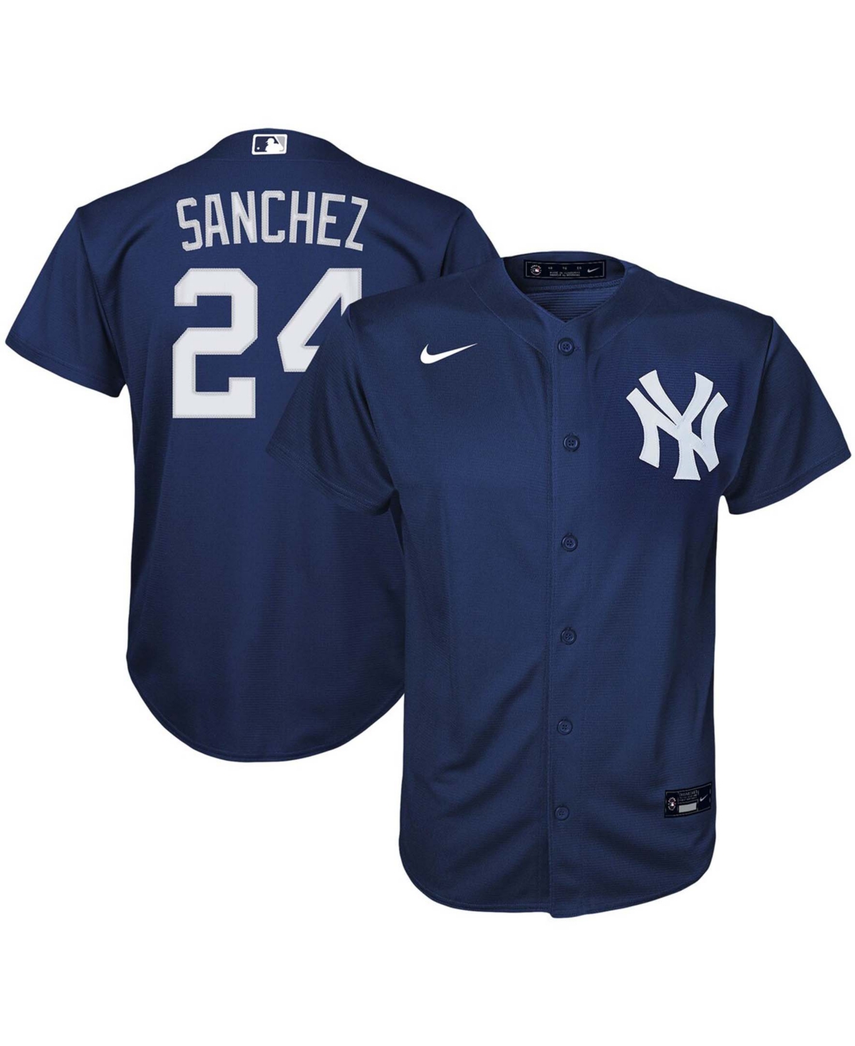 Youth Boys and Girls Gary Sanchez Navy New York Yankees Alternate Replica Player Jersey