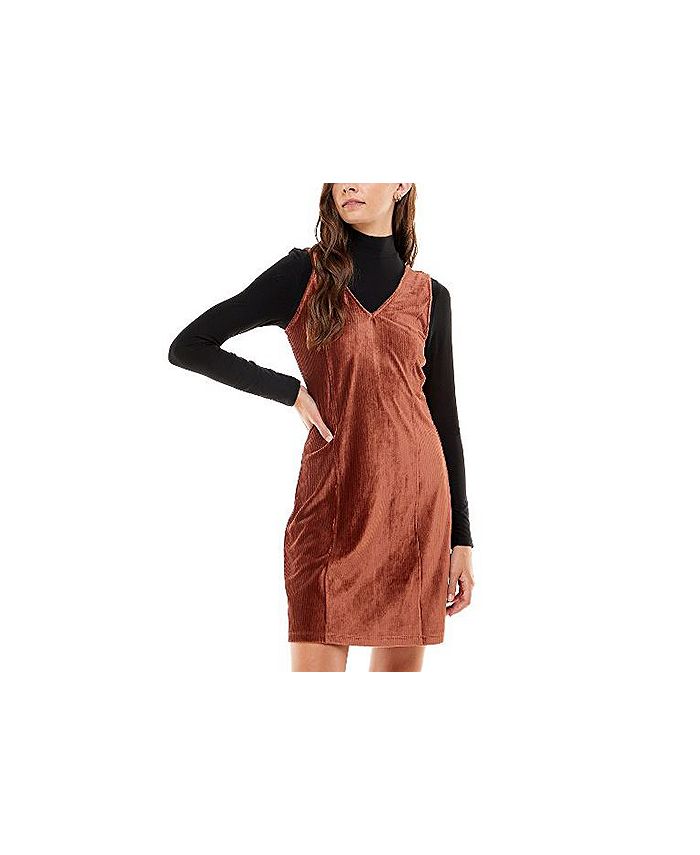 Planet Gold Juniors Mock Neck Top Corduroy Dress Macy s