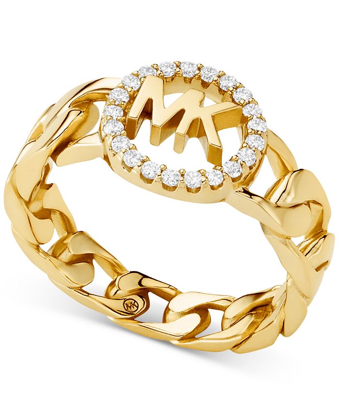Michael Kors Pavé Logo Link Ring & Reviews - Rings - Jewelry & Watches -  Macy's