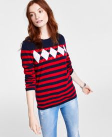 Lucy Cotton Striped Argyle Sweater