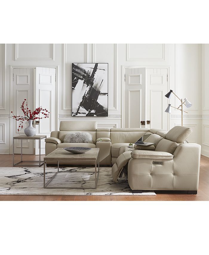 Furniture Pauleen 3Pc. Beyond Leather Sofa with 2 Power Motion