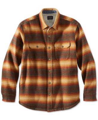 Stripe Fleece-Lined Shirt Jacket 