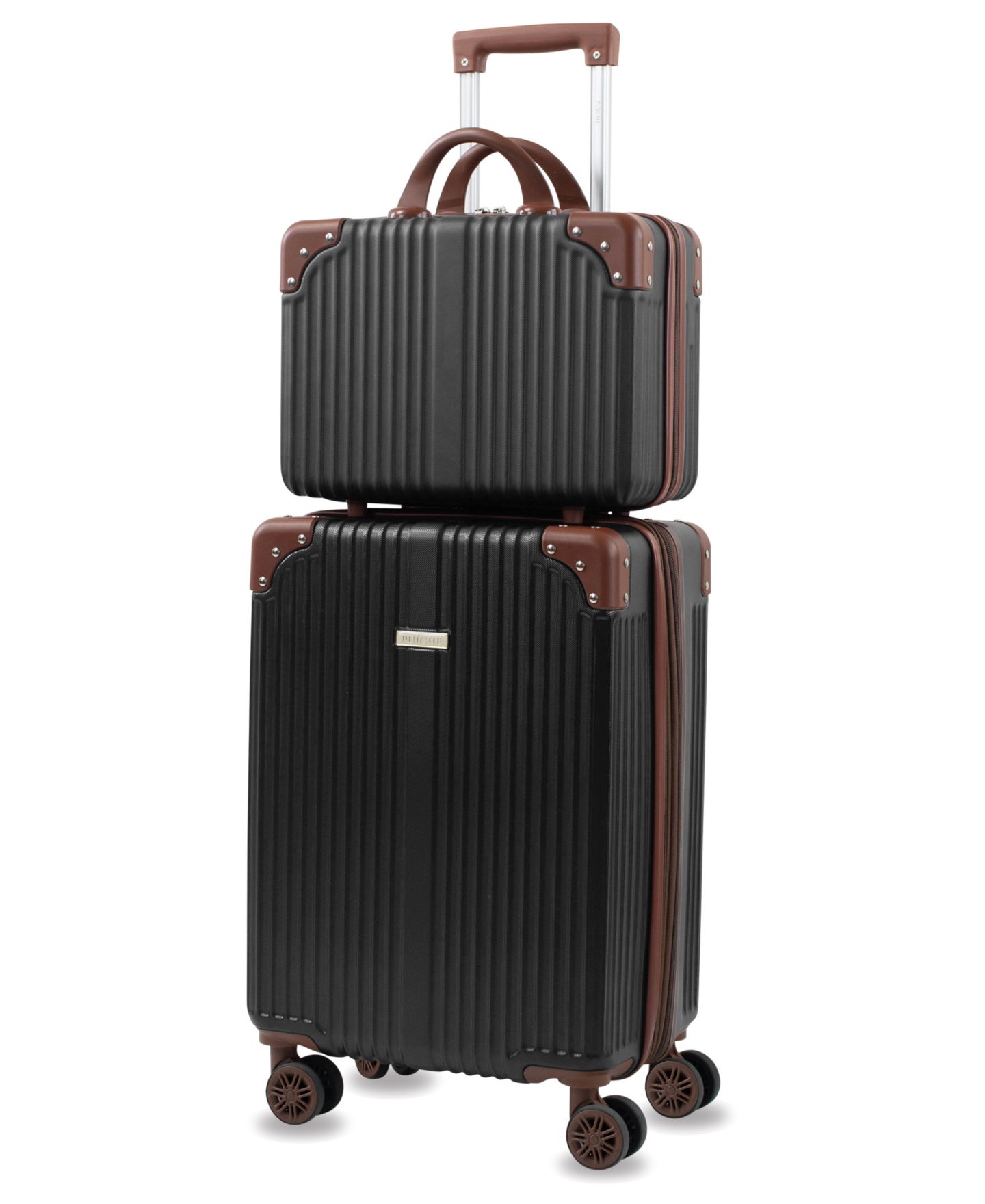 Чемоданы Puíche Trésor Carry-on Vanity Trunk Luggage, Set of 2, цвет: Чёрный — фото 1