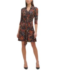 Petite Printed Tie-Waist Shirt Dress