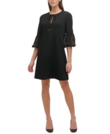 Chiffon-Cuff Shift Dress