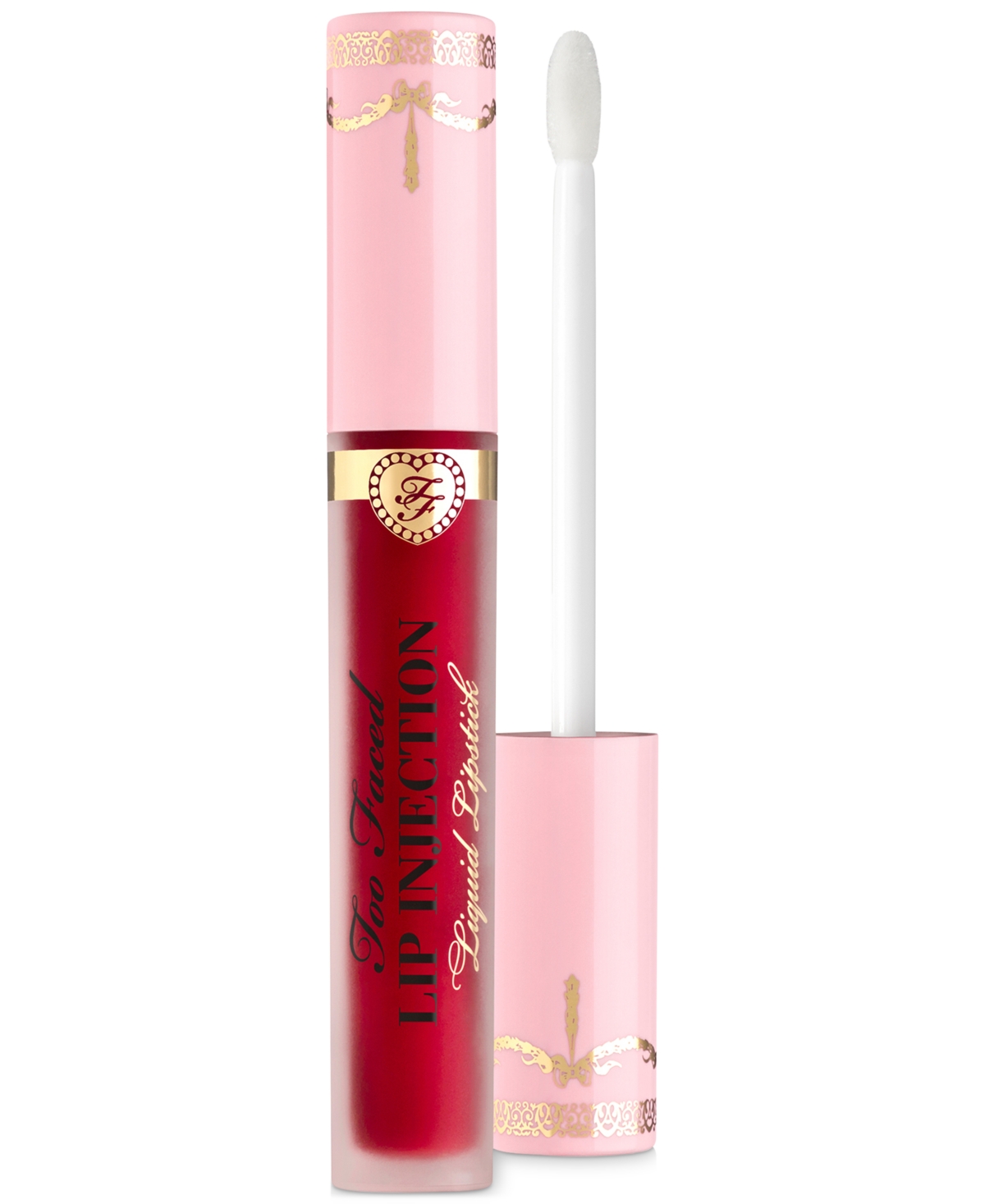 Too Faced Lip Injection Longwear Power Plumping Cream Liquid Lipstick In Infatuated (vivid Warm Red)