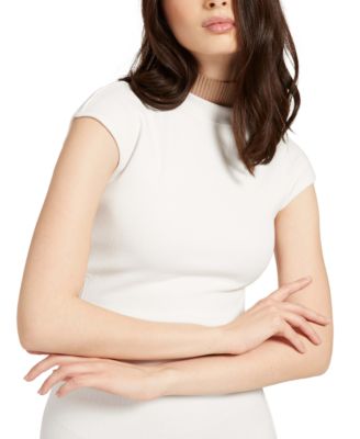 GUESS - Rose Mock Neck Cap Sleeve Top