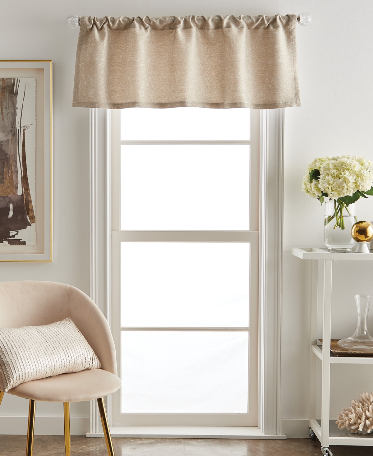 Fresco Backtab Lined Valances, Created For Macy's - Champagne