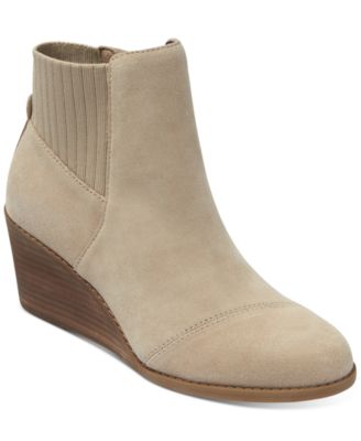 ✨New TOMS Sadie Suede Wedge Booties Sand 8M selling