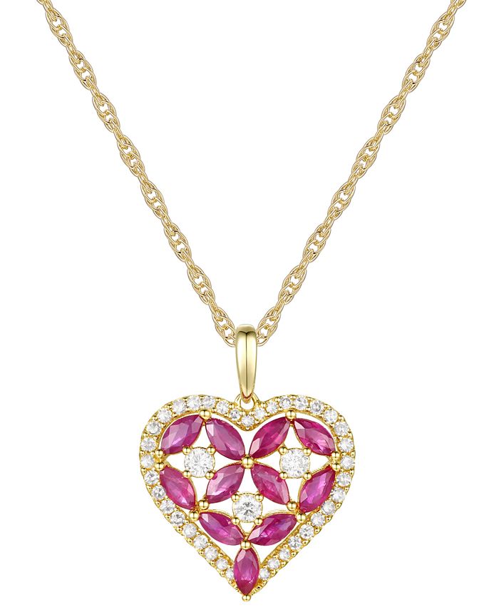 Macy's diamond store heart necklace