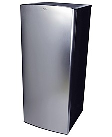 Stainless Steel Compact Fridge with Freezer and Glass Shelves, 6.2' Cubic