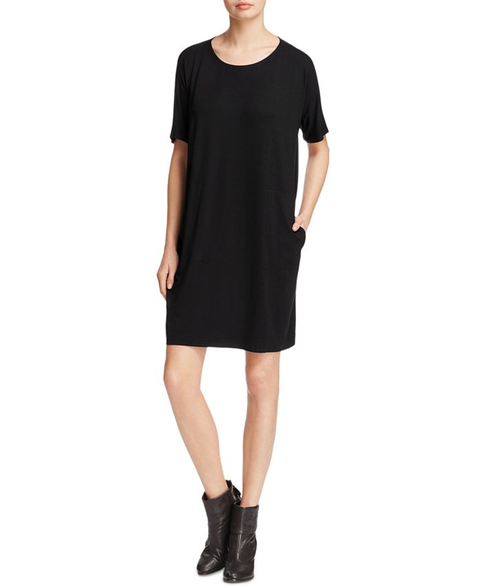 Eileen Fisher Petite Round-Neck Oversized T-Shirt Dress - Macy's