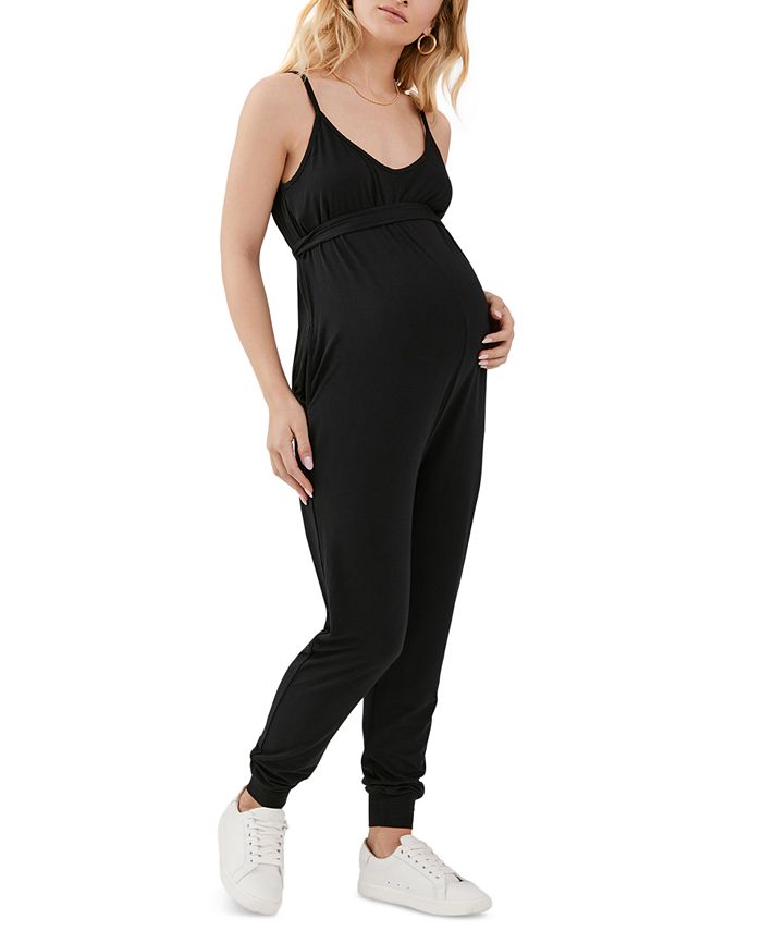 A Pea in the Pod Luxe Maternity Jogger Jumpsuit with Tie Macy's