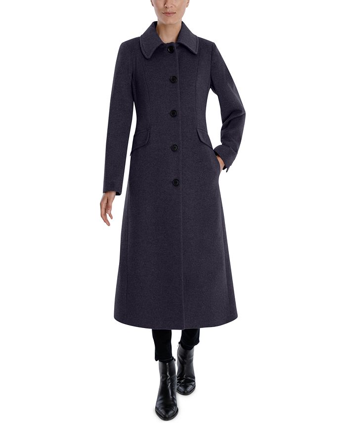 Anne Klein Women's Single-Breasted Maxi Coat & Reviews - Coats ...