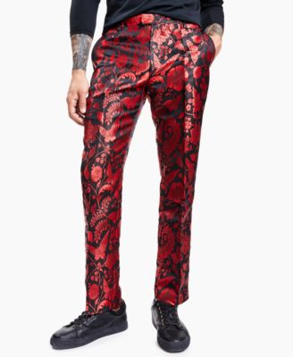 red floral pants