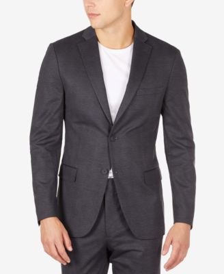 Michael Kors - Men's Navy Plaid Knit Modern-Fit Suit Jacket