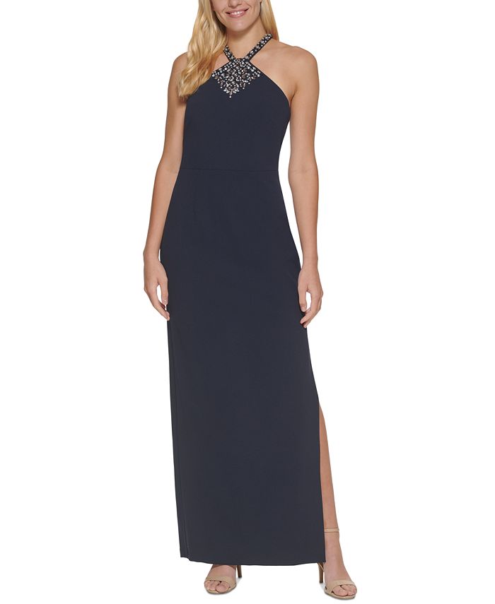 Vince camuto halter neck gown hotsell