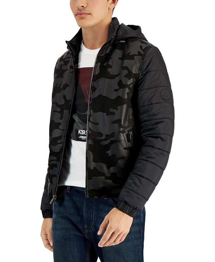 Michael Kors Men's Mixed Media Camo Jacket & Reviews - Coats & Jackets -  Men - Macy's