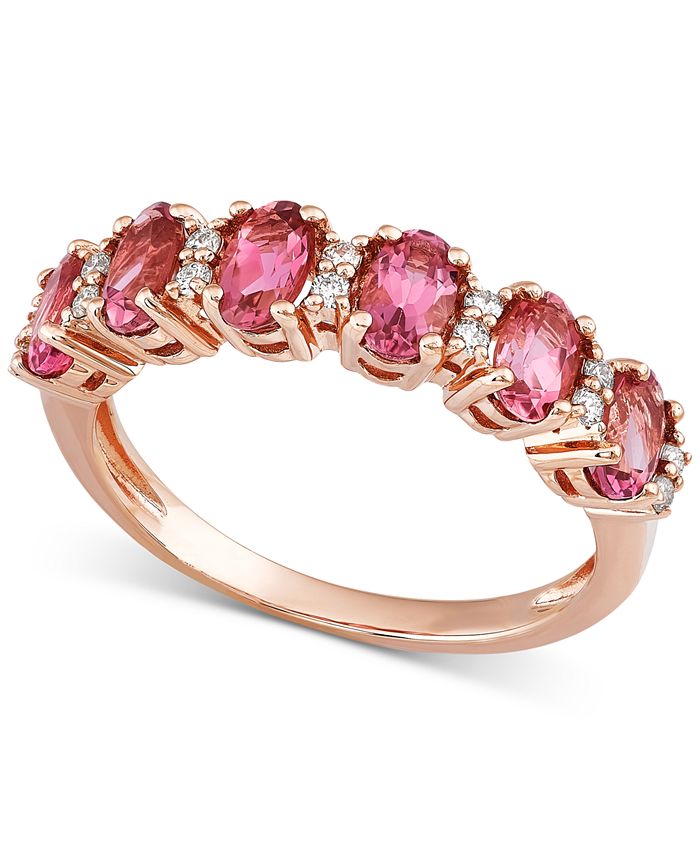 14KT Pink Gold & Diamond Classic Book Stackable Fashion Ring - 1/10 ctw -  Pierce Jewelers