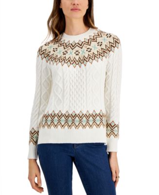 Charter Club Fair Isle Knit Sweater, Created for Macy's - Macy's