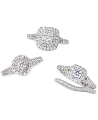 Diamond Halo Bridal Set (1 ct. t.w.) in 14k Yellow or White Gold