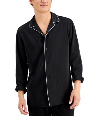INC International Concepts - Men's Regular-Fit Contrast Piped Camp Shirt