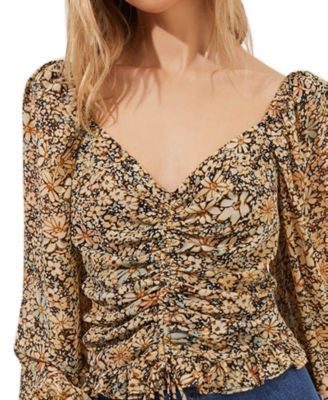 ASTR the Label - Love Song Printed Ruched Top