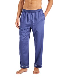 Men's Piped Satin Pajama Pants, Created for Macy's 