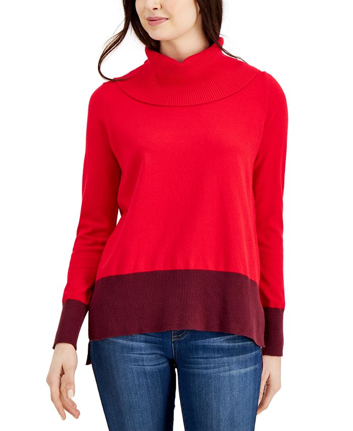 Adyson Parker Colorblocked Cowlneck Sweater & Reviews - Sweaters ...