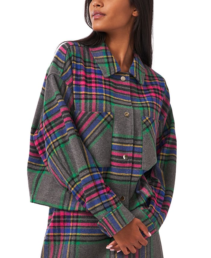 Macys plaid coat top