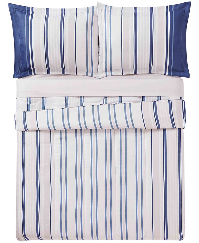 Pem America Franklin Stripe 8Pc. California King Comforter Set, Created for Macy's Macy's