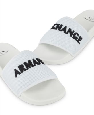 A|X Armani Exchange - Men's Logo on Mesh Slide Sandals
