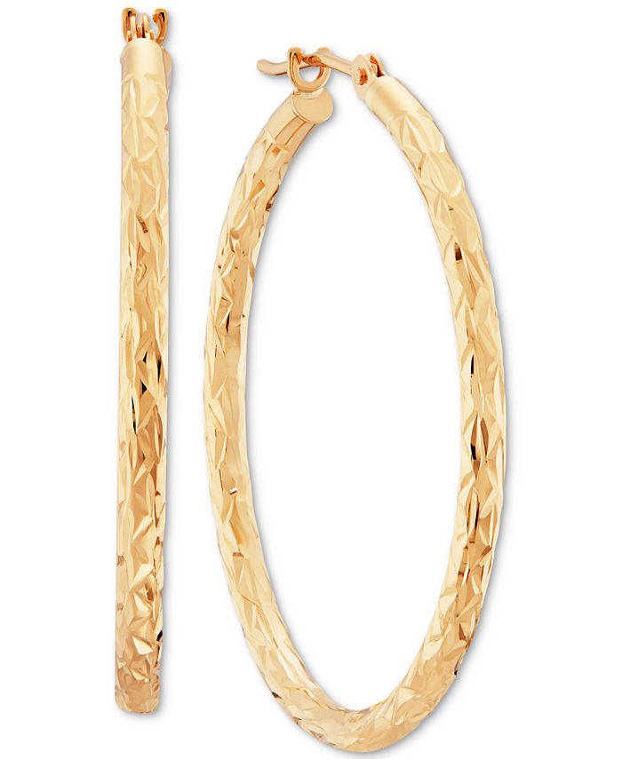 Macy's Round Tube Hoop Earrings in 10k Gold, 1 1/5 inch - Macy's