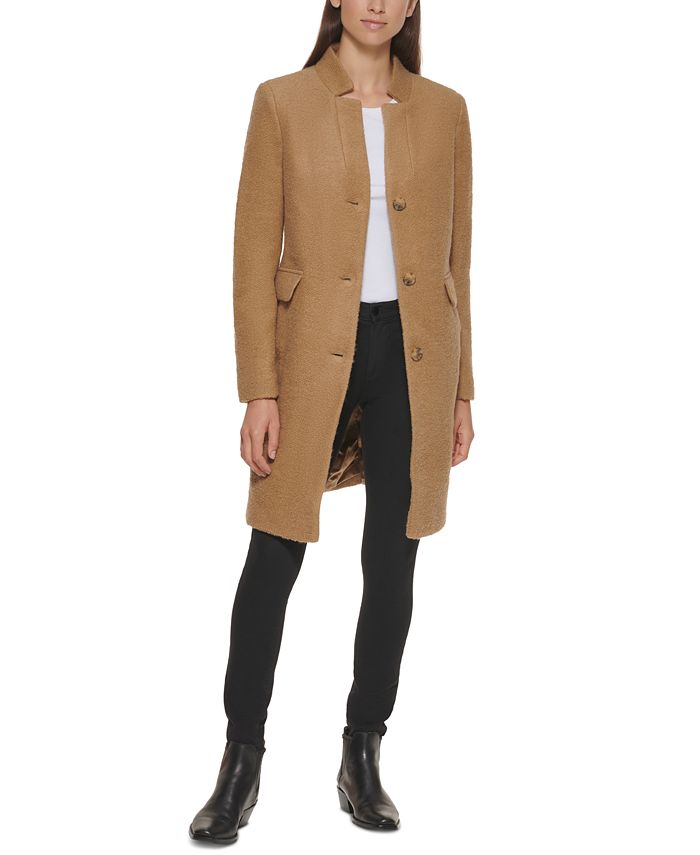 dkny single breasted walker coat