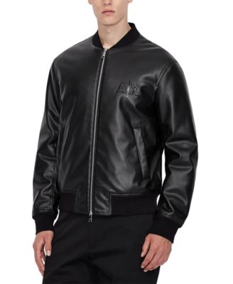 macys leather bomber jacket