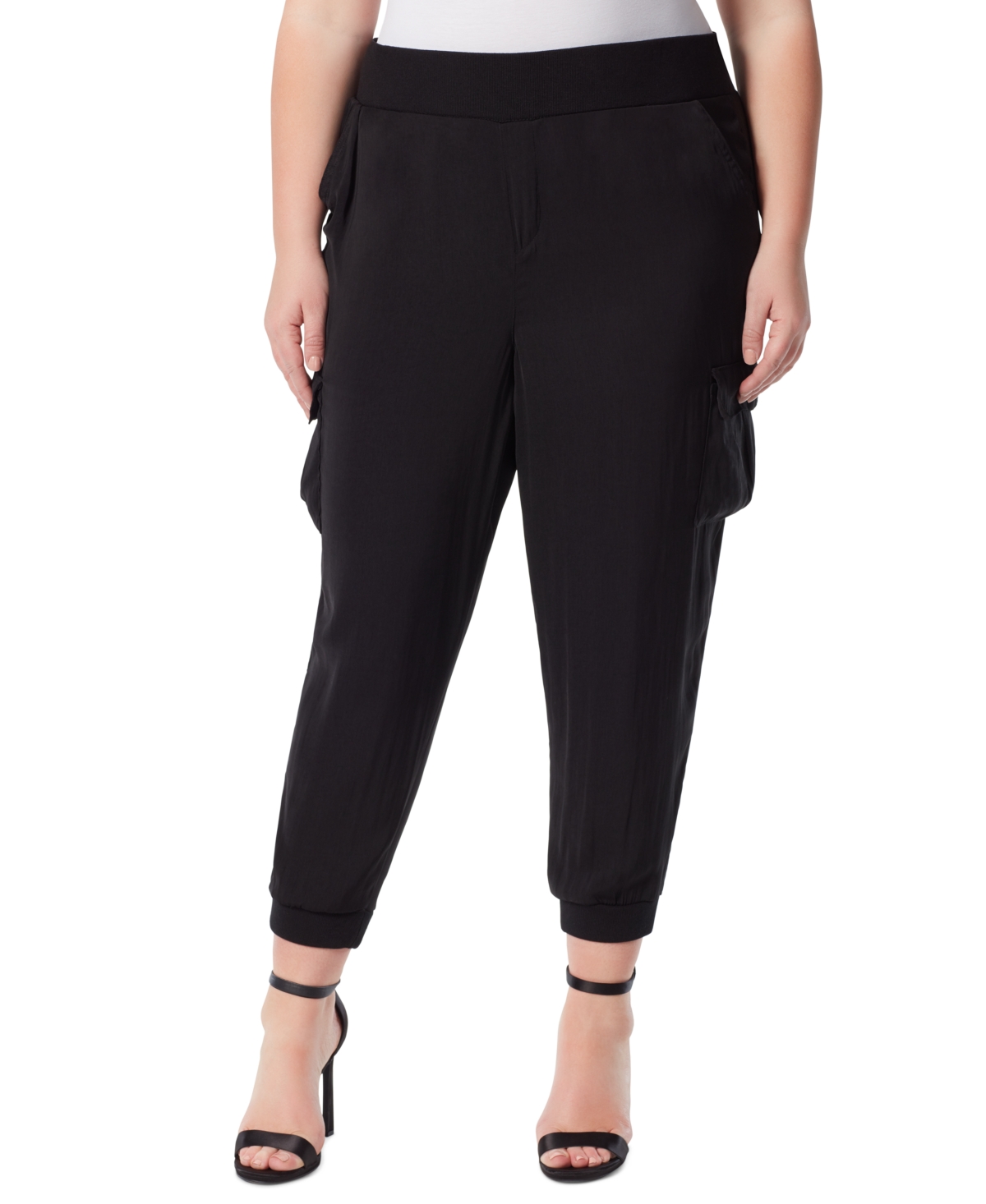 Jessica Simpson Trendy Plus Size Pull-on Cargo Pants In Black | ModeSens