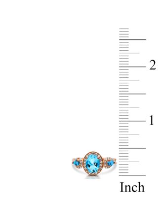 Aquamarine (1-1/2 ct. t.w.) Diamond (1/2 ct.  t.w.) Ring in 14K Rose Gold