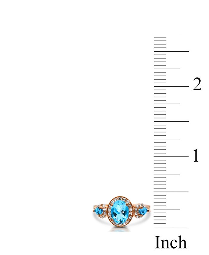 Macy's - Aquamarine (1-1/2 ct. t.w.) Diamond (1/2 ct.  t.w.) Ring in 14K Rose Gold