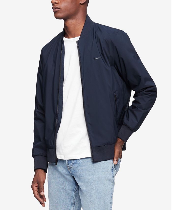 Calvin Klein Men's Logo-Print Matte Bomber Jacket & Reviews - Coats &  Jackets - Men - Macy's
