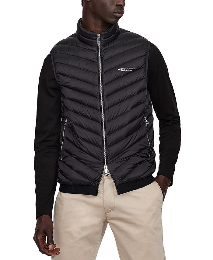 bout influenza Kelder A|X Armani Exchange Men's Packable Zipper Down Puffer Vest & Reviews - Coats  & Jackets - Men - Macy's