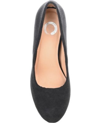 Women's Fai Corduroy Block Heel Round Toe Pumps