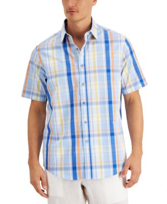 Club Room - Men's Dobby Plaid Shirt, Created for Macy's