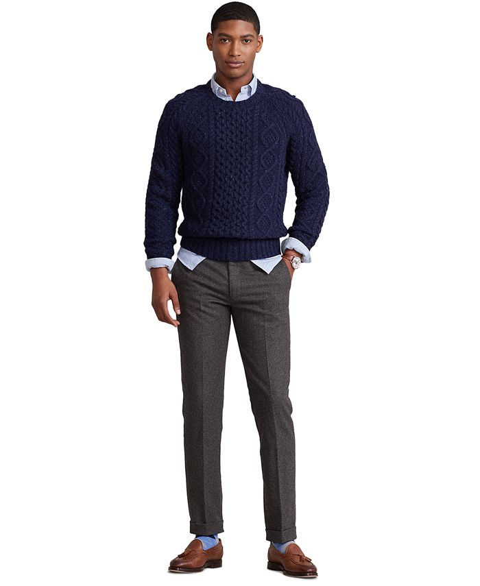 Polo Ralph Lauren Men's Speckled Aran-Knit Wool-Blend Sweater & Reviews ...