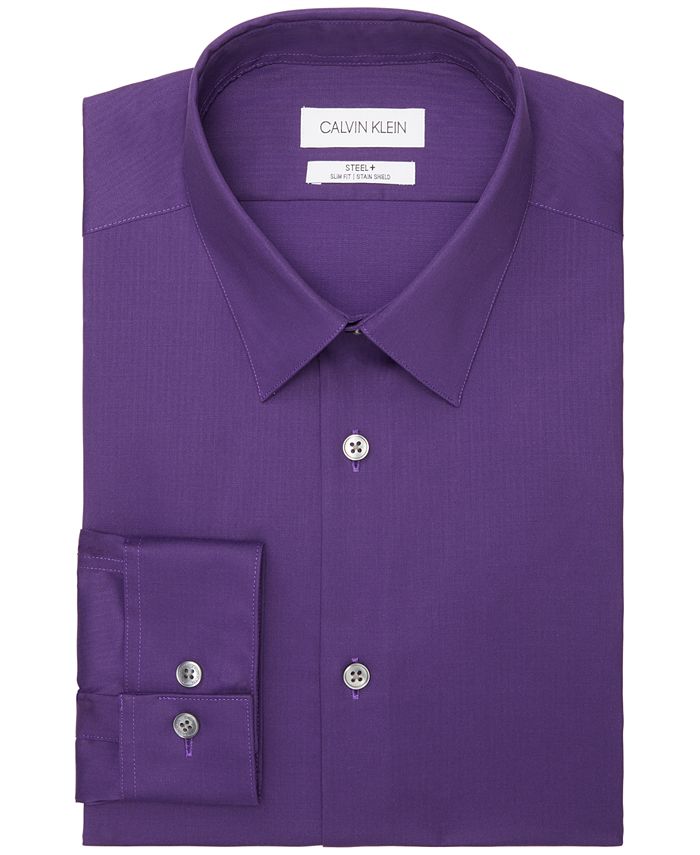 Calvin Klein Men s Steel Slim Fit Non Iron Stain Shield Solid