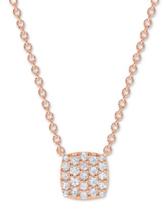 Macy's - Diamond Pav&eacute; Cushion Pendant Necklace (1/5 ct. t.w.)