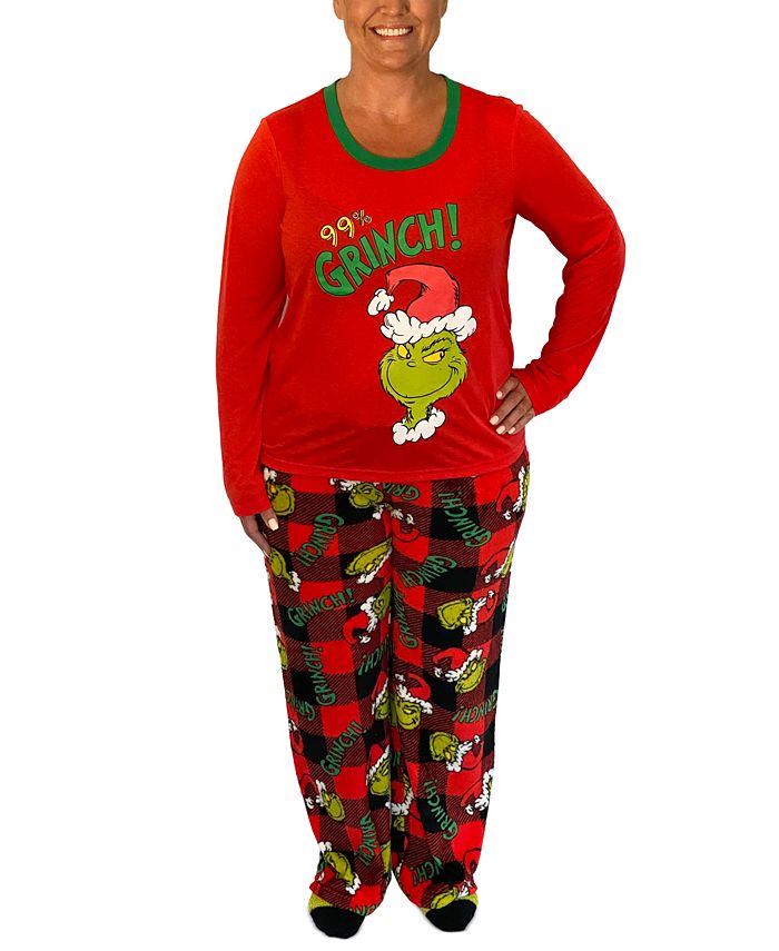 The Grinch Matching Women's 99% Grinch Novelty Family Pajama Set - Macy's