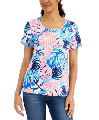 Karen Scott - Printed Scoop-Neck Top, Created for Macy's